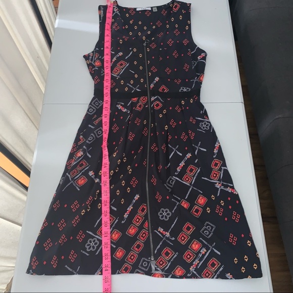 3/$30! Like New DEX Boho Pattern Zipper Front Dress - Picture 13 of 14